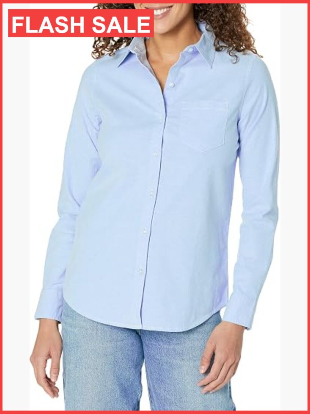 Women's Long Sleeve Stretch Oxford Button Down Shirt Regular Fit